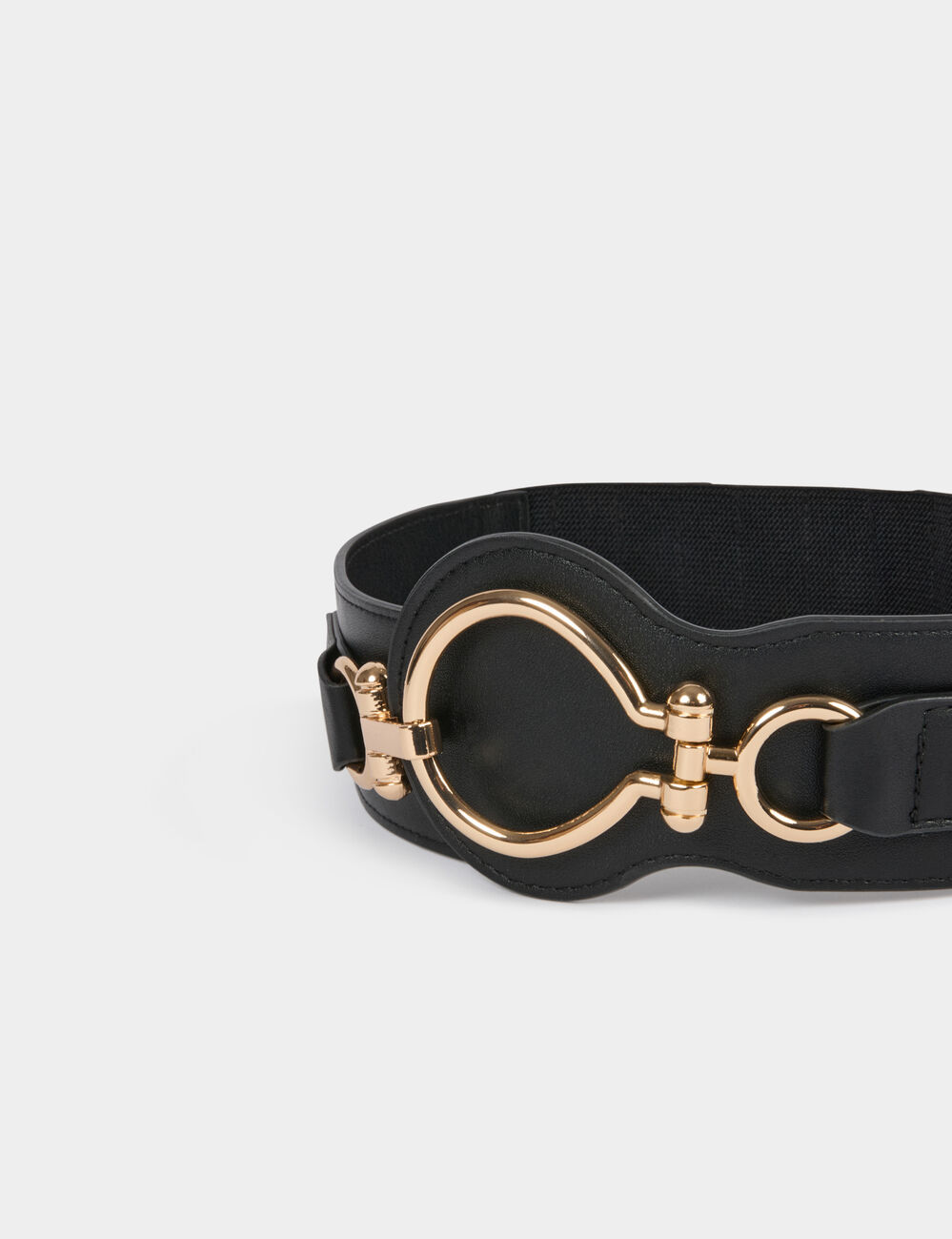 Ceinture &eacute;lastiqu&eacute;e large noir femme