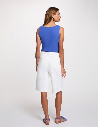 D&eacute;bardeur cintr&eacute; col v bleu femme