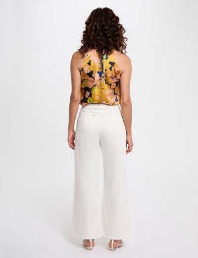 Top fluide col montant multicolore femme