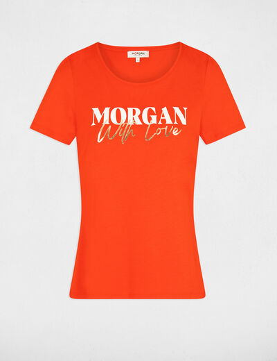 T-shirt met korte mouwen oranje vrouw