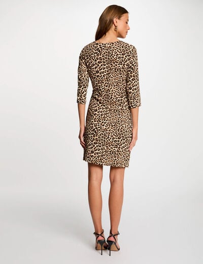 Robe courte ajustée imprimée multicolore femme