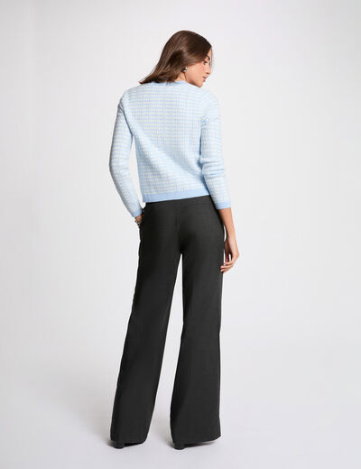 Getailleerd jacquardvest hemelsblauw vrouw