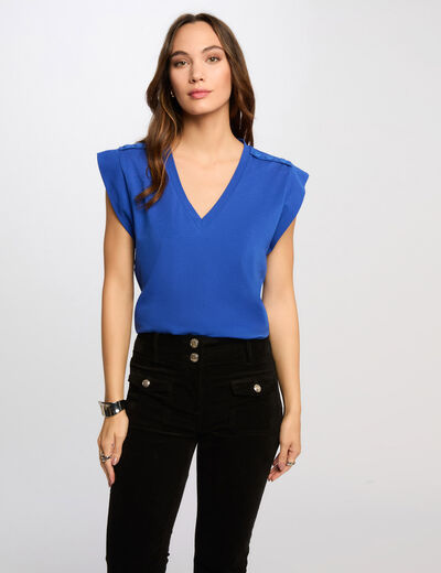 T-shirt manches courtes bleu electrique femme