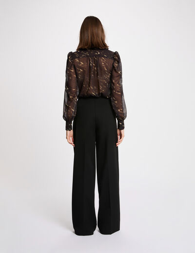 blouse van voile met pofmouwen meerkleurig vrouw Blouse van voile met pofmouwen meerkleurig vrouw