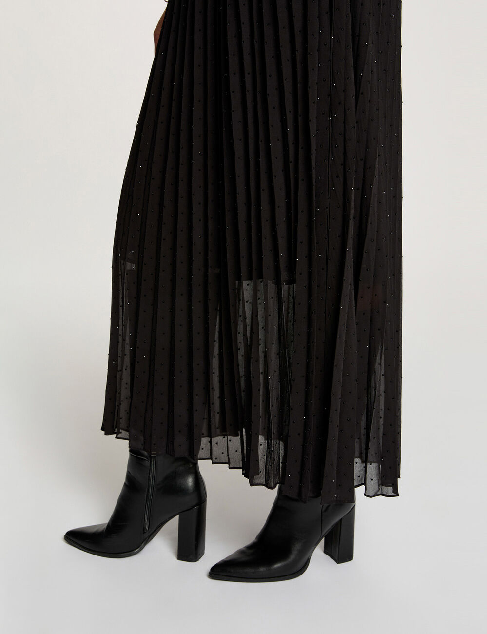 Jupe longue strass noir femme