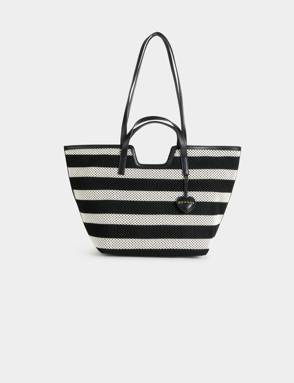 Geweven shopper helder wit vrouw