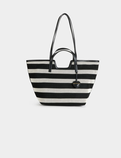 Geweven shopper helder wit vrouw