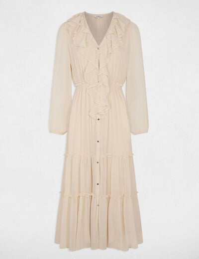 Robe longue fluide creme femme