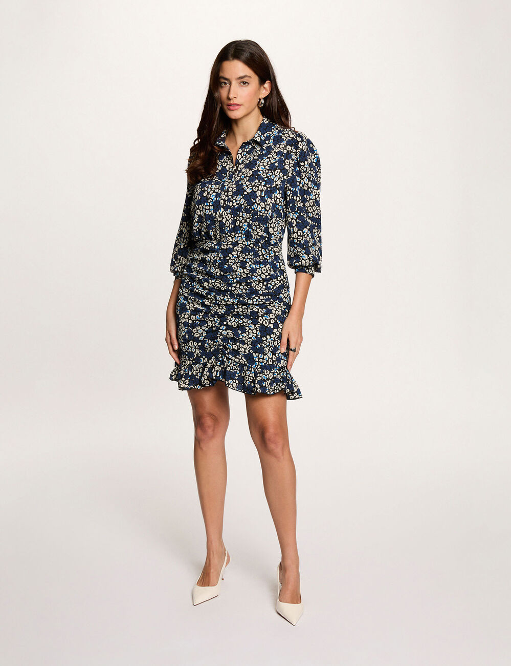 Korte, soepele jurk meerkleurig vrouw