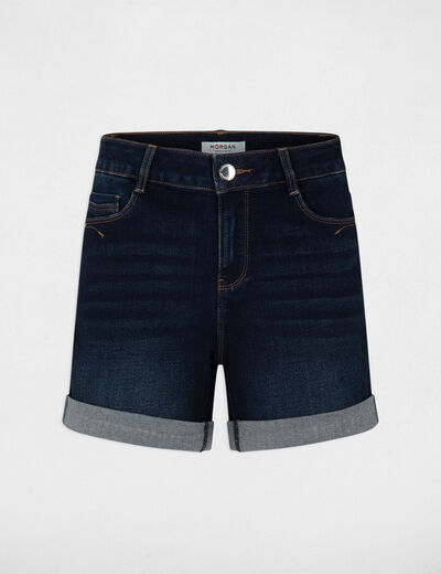 Short droit en jean jean brut femme