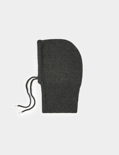 Cagoule fils métallisés noir femme
