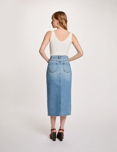 Getailleerde V-hals tanktop helder wit vrouw