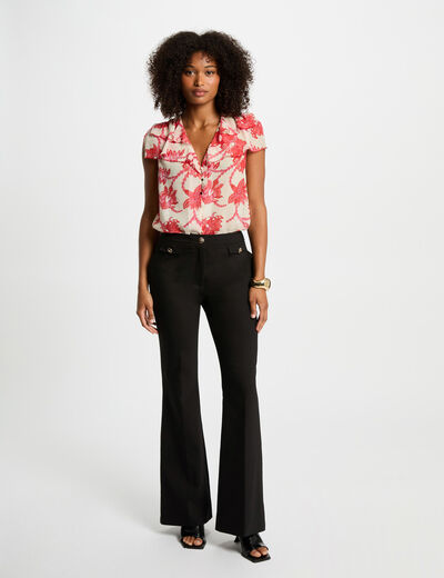 Pantalon bootcut noir femme