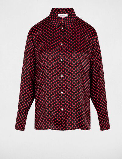 Chemise col lavalli&egrave;re multicolore femme