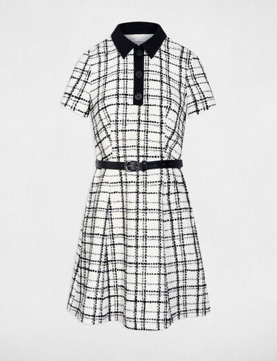 Robe courte évasée multicolore femme