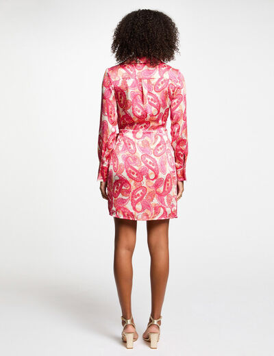Robe courte portefeuille multicolore femme