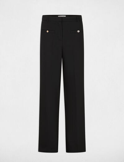 Hoge taille wijde broek zwart vrouw