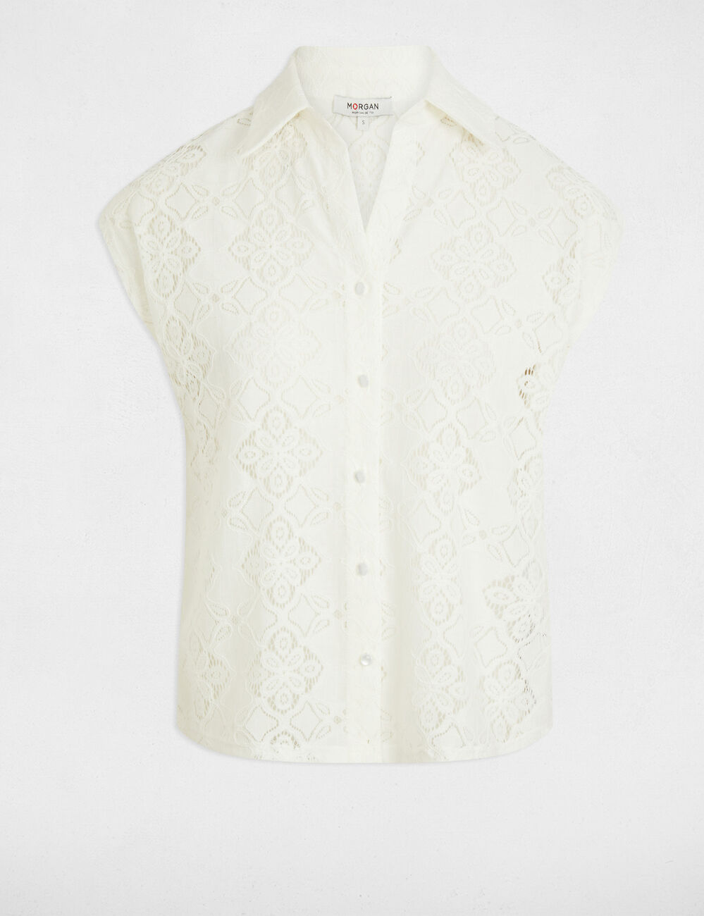 T-shirt met korte mouwen helder wit vrouw