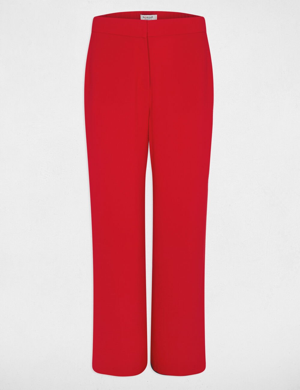 Pantalon large fluide rouge femme