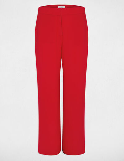 Pantalon large fluide rouge femme