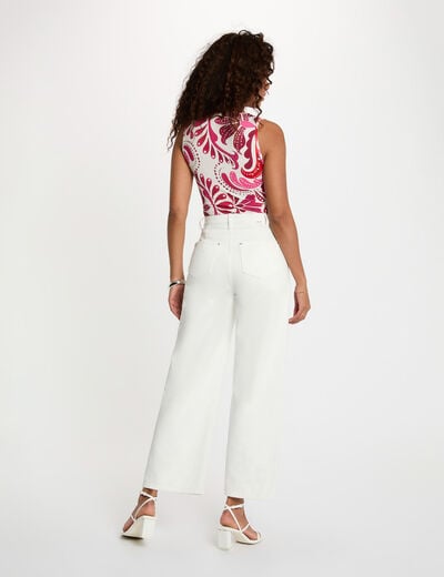 T-shirt ajusté col coeur multicolore femme