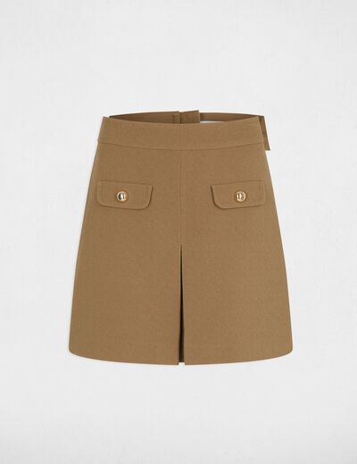 Jupe courte plissée sable femme