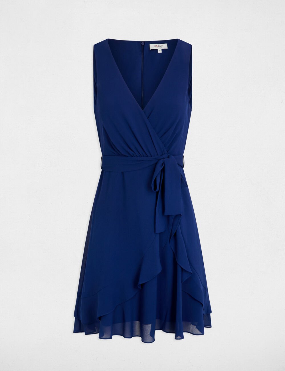 Robe courte portefeuille bleu marine femme