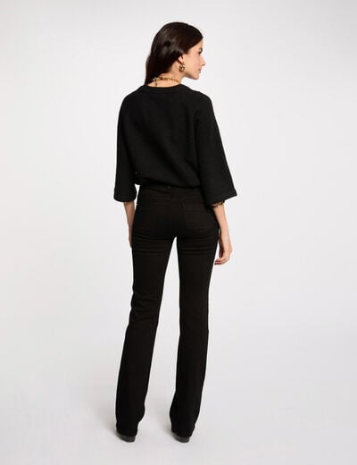 Bootcut jeans met klepzakken zwart vrouw