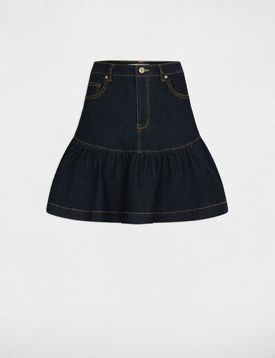 Jupe courte &eacute;vas&eacute;e bleu femme