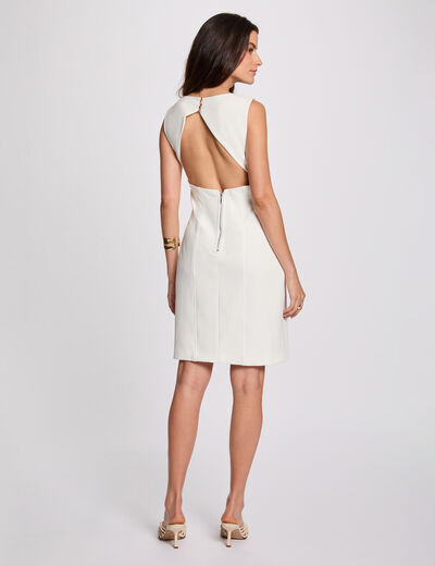 Robe dos nu ajustée blanc femme