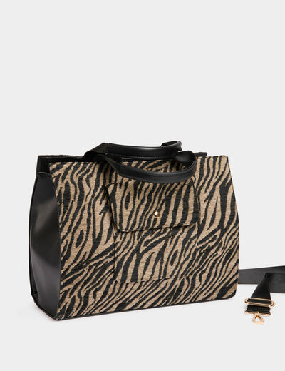 Shopper met zebraprint meerkleurig vrouw