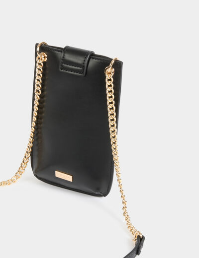 Telefoonpouch met studsdetails zwart vrouw