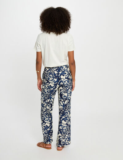 Rechte broek met print meerkleurig vrouw