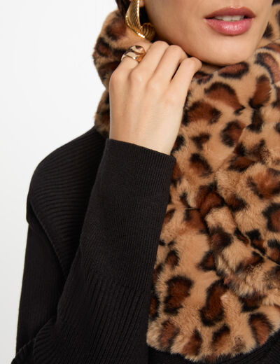 Écharpe fausse fourrure multicolore femme