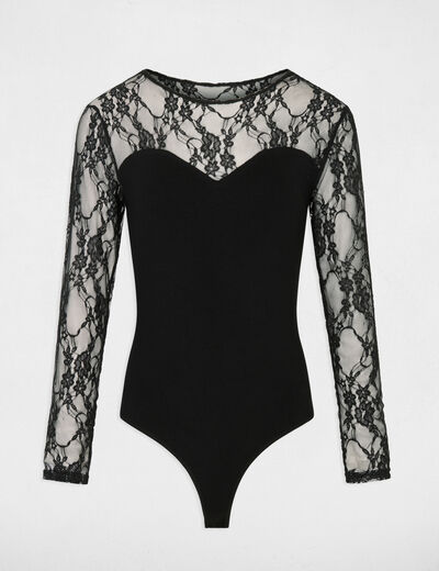 Body kant ronde hals zwart vrouw
