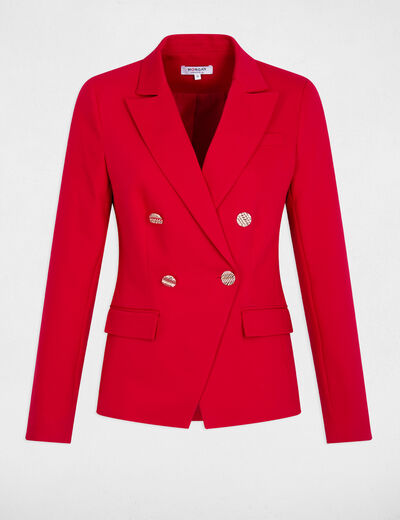 Blazer double boutonnage rouge femme