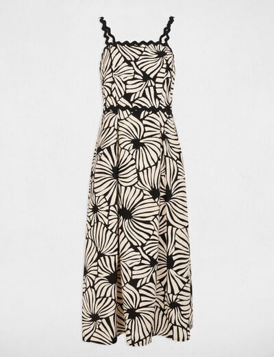Robe midi droite imprimée multicolore femme
