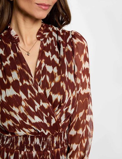 Robe voile cache coeur multicolore femme