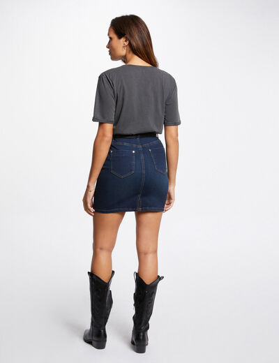Jupe courte en jean jean brut femme