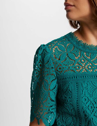 Blouse met korte mouwen medium groen vrouw