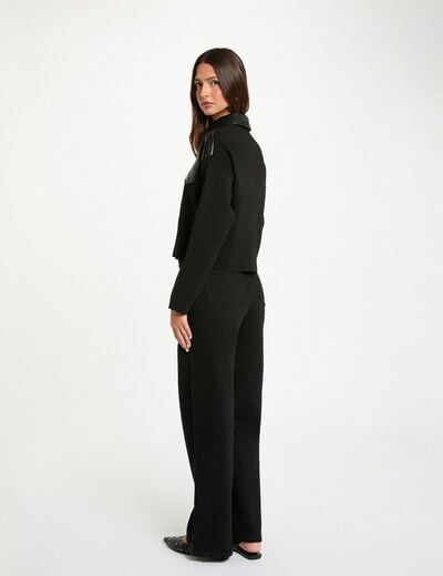 Rechte cropped blazer zwart vrouw