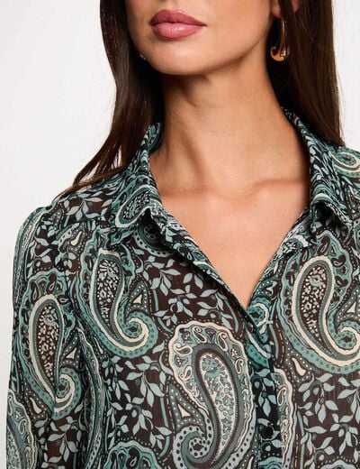 Soepel vallend overhemd met print meerkleurig vrouw
