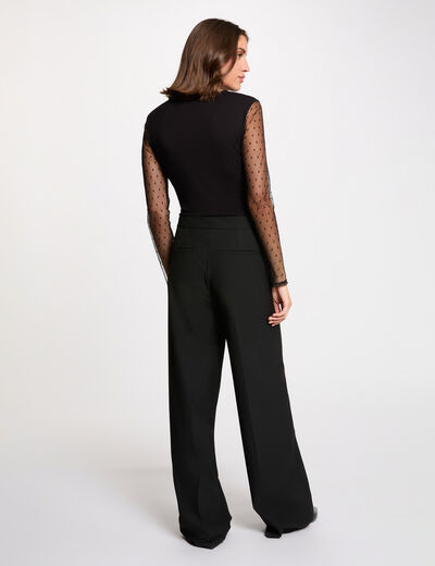 Body dentelle col v noir femme