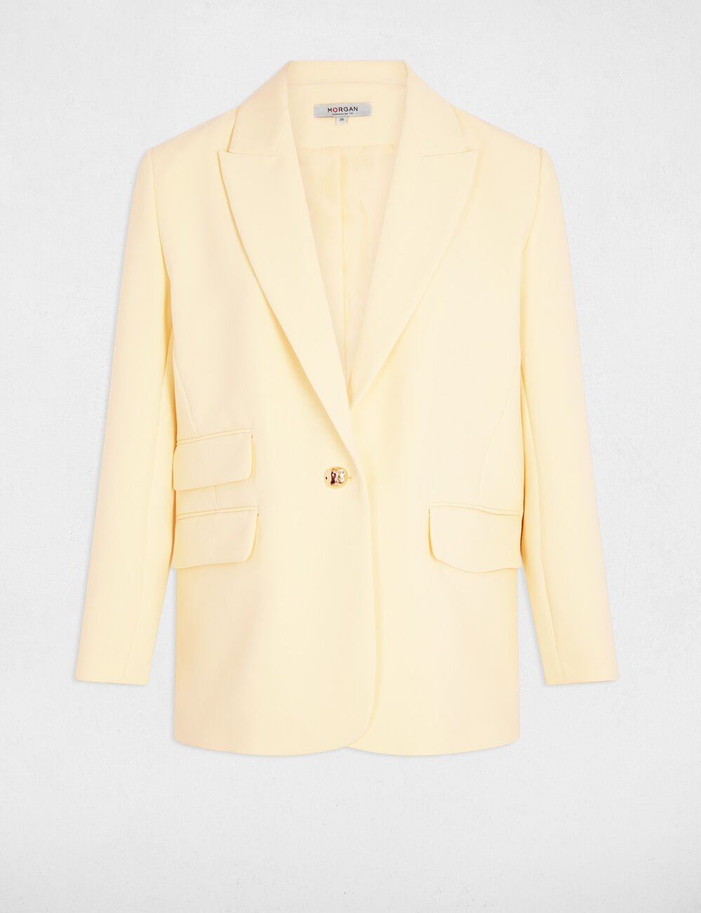Blazer jas pastel geel vrouw