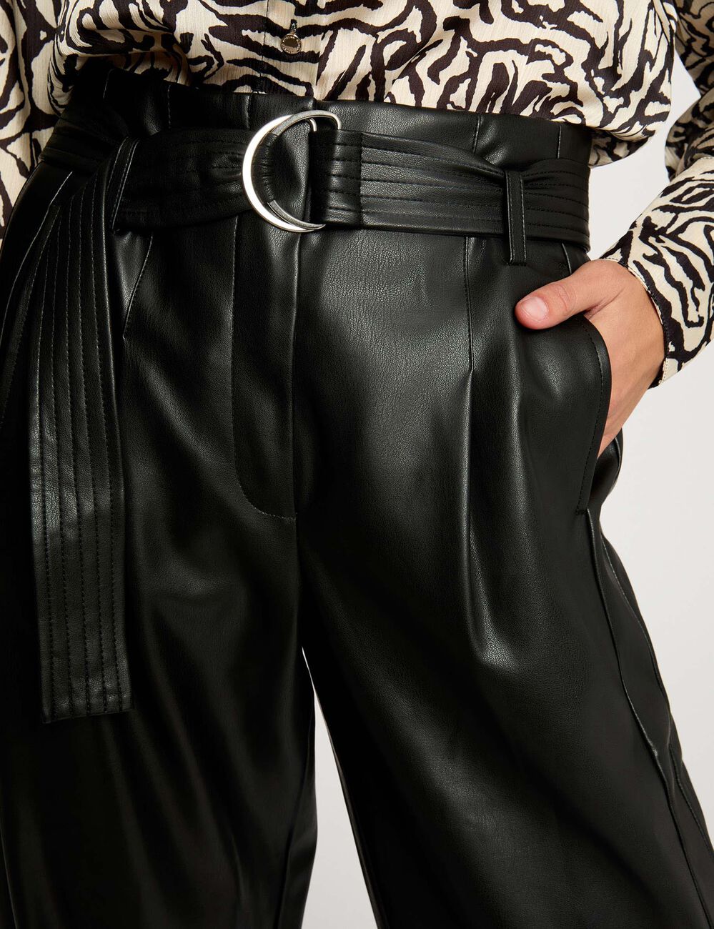 pantalon large taille haute noir femme Pantalon large taille haute noir femme