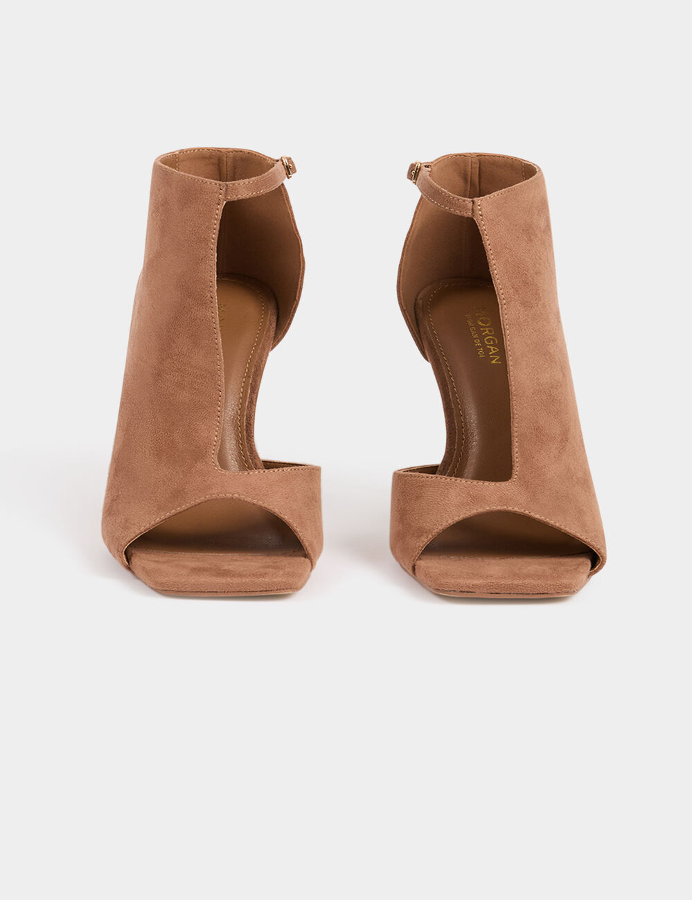 Sandalen met halfopen hakken bruin vrouw