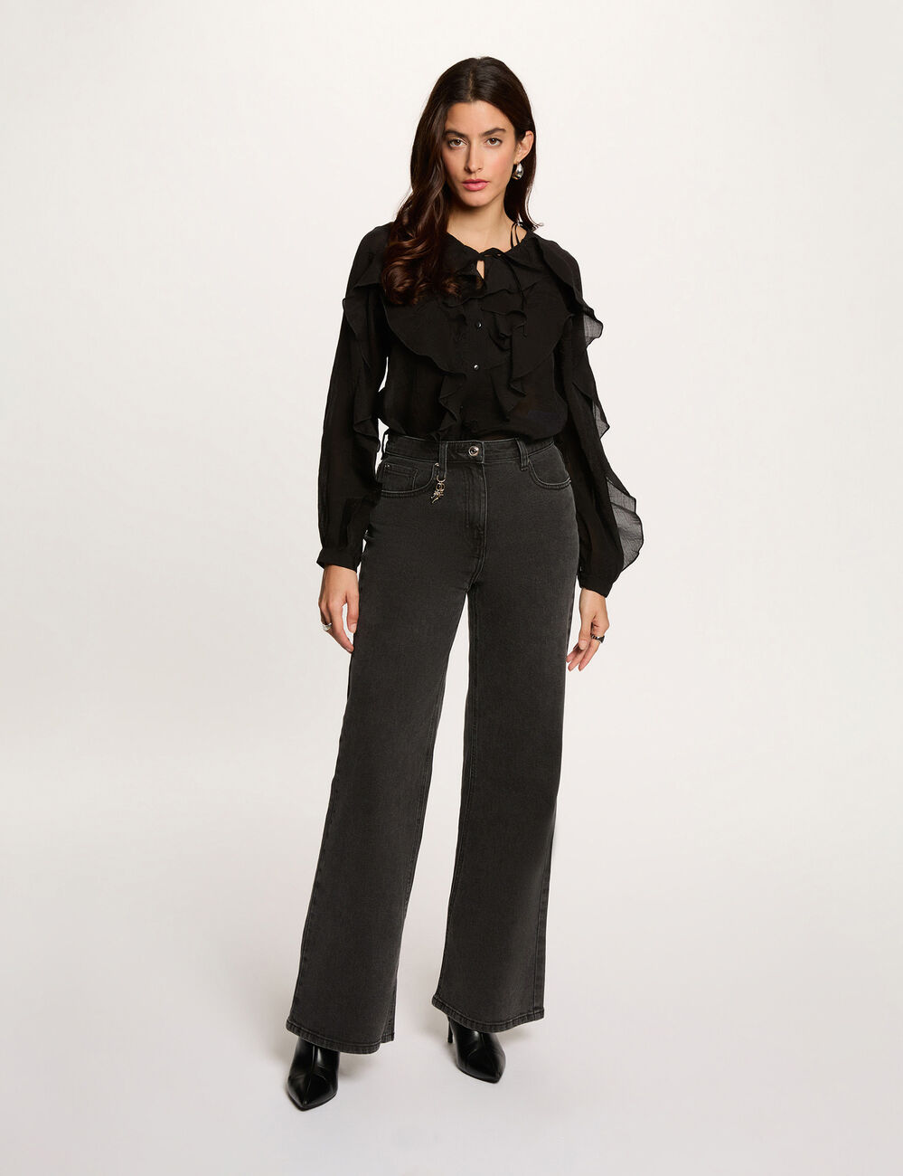 Chemise ajust&eacute;e noir femme