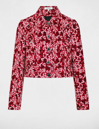 Blouson court jacquard multico femme