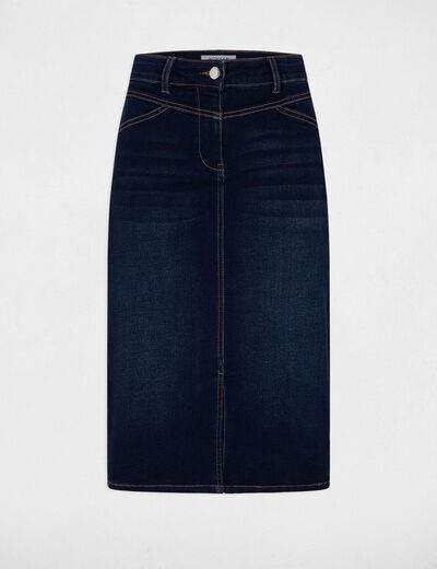 Jupe longueur genou en jean jean brut femme