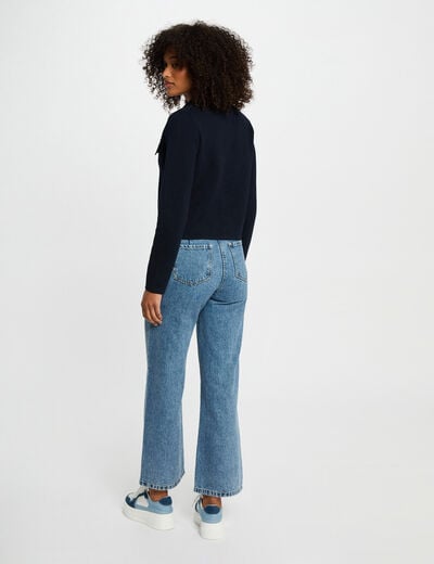 Vest met lange mouwen marineblauw vrouw